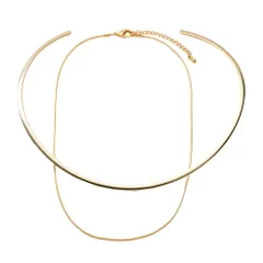 【B：ゴールド×アソート】[Cream dot. クリームドット公式] ネックレス レディース 2点セット チョーカー チェーン 20種類 金属アレルギー ニッケルフリー ネックカフ 3way ヴィンテージ調 マット 大人 