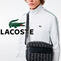 【極美品】LACOSTE ラコステ ショルダーバッグ ボディバッグ モノグラム 1回のみ使用】ラコステ☆モノグラム☆ブラック♡ショルダー