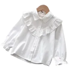 ☆ タイプC ☆ 130cm ☆ キッズブラウス レース 長袖シャツ gktops4116 キッズ ブラウス 女の子 シャツ 白 長袖 白シャツ フォーマル 入園式 卒園式 入学式 卒業式 レース 袖 フリル 発表会 結婚式 パーティ お呼ばれ