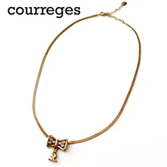 クレージュ　リボンネックレス　スネークチェーン　ゴールドカラーネックレス