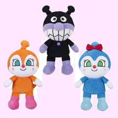 セガトイズ(SEGA TOYS) アンパンマン プリちぃビーンズS Plus 3体 ぬいぐるみ セット バイキンマン ドキンちゃん コキンちゃん