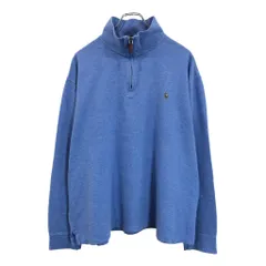 Polo by Ralph Lauren ポロ ラルフローレン ハーフジップ コットンセーター ライトブルー(メンズ XL)中古 古着 V1548