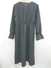 ◇ ⊂ エヘカソポ シンプル系 長袖 膝下丈 ワンピース サイズF ブラック系 レディース E  【1507250000761】