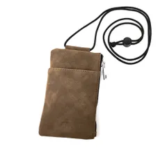 ☆ チョコ ☆ フェイクマイクロスエード スマホポーチ スマホポーチ メンズ スマホショルダー ミニショルダーバッグ 斜めがけ 斜め掛け ポシェット ミニショルダーバック 縦型 ポーチ カバン ショルダーバッグ サブバッグ ミニバッグ バッグ バック