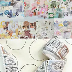 おまけ付き　お得✩.*˚フレークシール50枚7カラーセット　海外マステなど