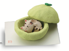 日本製　瀬戸焼　果物猫アロマ・かぼす アロマオイルストーン　インテリア 香り玄関 可愛いいねこ招福 プレゼント 贈り物 K6520