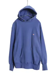 【お得なクーポン配布中!】 90s USA製 ★ チャンピオン リバースウィーブ スウェット フード パーカー メンズ XL オールド トレーナー 裏起毛 ワンポイント 目付き 青
