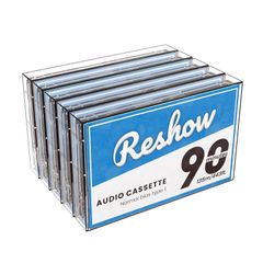 新品 - (ブルー 5個入り) オーディオカセット低ノイズ高出力90分時間空白カセットテープ個別クリアプラスチックカセットテープケース、毎日の録音に最適 Reshow