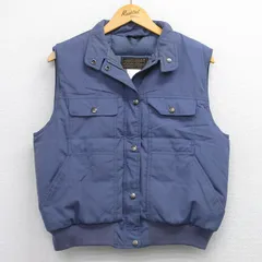 古着 エディーバウアー ダウン ベスト レディース 90s 薄紺 ネイビー 内側キルティング 25oct17 中古 アウター