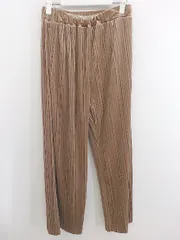 ◇ LOWRYS FARM ローリーズファーム ウエストゴム ベロア調 ワイド パンツ サイズ F ブラウン レディース P  【1303030001870】