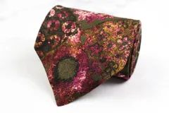 レノマ ブランドネクタイ 総柄 花柄 幾何学模様 シルク オーストラリア製 PO  メンズ ワインレッド renoma 【中古】