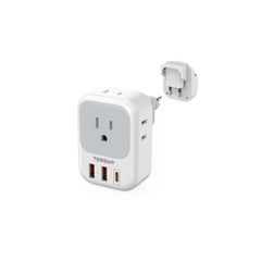 韓国 コンセント 変換プラグ cタイプ TESSAN 折りたたみ式 Ｃ型 海外変換プラグ 4個AC差込口 1つUSB-Cと2つUSB-A 変換器 電源変換アダプター ドイツ ベトナム タイヨーロッパ イタリア スペイン 海外旅行 便利グッズ