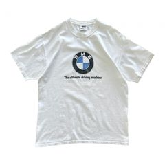 L 90s 90年代 USA製 アメリカ製 オリジナル ビンテージ ヴィンテージ BMW エンブレム ロゴ センターロゴ Ｔシャツ 古着 白 ホワイト
