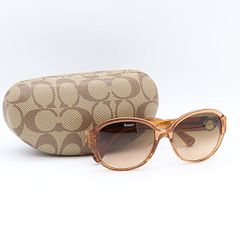 美品COACH コーチサングラスARIEL レディースブラウンシグネチャー