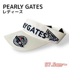 PEARLY GATES パーリーゲイツ サンバイザー レディース 白系 57.5cm〜 ゴルフ 刺繍ロゴ 夏対策 UVカット
