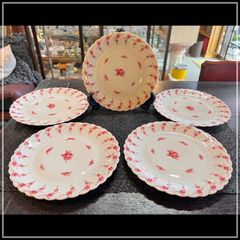 リモージュ ジョルジュボワイエ ケーキ皿 5枚セット  LIMOGES FRANCE Bagatelle (バガテル) バラ柄 プティローズ デザートプレート リモージュ焼き まとめ売り【 ME0618-2】