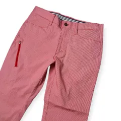adidas GOLF アディダス ゴルフ 千鳥柄 レーヨン ストレッチ パンツ 79/レッド メンズ スポーツ