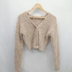 ◇ ⊇ FREE'S MART フリーズマート ショート丈 ミドルゲージ ニット 長袖 カーディガン サイズFR ベージュ レディース E  【1506300022722】