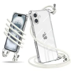 特価商品 iPhone 16 ケース ショルダー クリア iPhone16 スマホケース アイフォン16 カバー 肩掛け 斜めかけ 縄掛けケース 耐衝撃 透明 TPU 薄型 軽量 携帯ケース 紐付き 斜めがけ 織りストラップ付き ネックストラップ 長さ調整可能