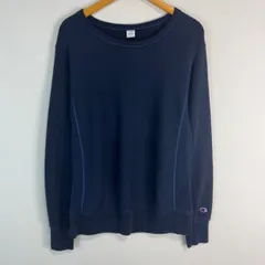 Champion チャンピオン REVERSE WEAVE リバースウィーブ スウェット トレーナー ワンポイントロゴ ロゴ刺繍 ネイビー Lサイズ レディース 古着 ストリート