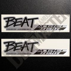 ホンダ ビート“ BEAT MTREC 12VALVE ”20周年記念セレクションエンブレム風ステッカー 2枚 NEW BRAND 「 BEAT MASTER 」 HONDA BEAT　|　デカール　|　新品　|　送料無料　|　匿名配送
