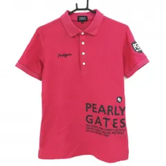 【美品】パーリーゲイツ 半袖ポロシャツ ダークピンク フロントロゴ 織生地  メンズ 4(M) ゴルフウェア 2023年モデル PEARLY GATES