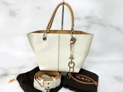 ☆TOD'S　トッズ　ジョイ　２WAY　レザー　ショルダーバッグ　ハンドバッグ　トートバッグ　ホワイト　K24100