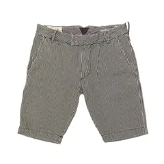 DIESEL ヒッコリーストライプ柄デニムハーフパンツ ネイビー×ホワイト W30サイズ