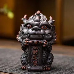 麒麟 像 龍 龍神 昇龍 紫砂 商売繁盛 財運 金運 仕事運 オブジェ 玄関 リビング インテリア 気品ある 風水 厄除け 贈り物 高級感 伝統 パワー 可愛い 縁起物