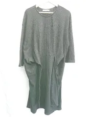 ◇ ⊇ un dix cors アンディコール サイドスリット入り 七分袖 ロング丈 ワンピース サイズF ブラック レディース E  【1501160004178】