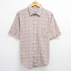 L/古着 リーバイス Levis 半袖 シャツ メンズ 90s ベージュ系他 カーキ チェック 25jun25 中古 トップス
