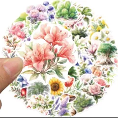 ステッカーシール花フルーツまとめ売りお洒落可愛いカラフル華やかサクラ四季季節薔薇