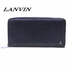 LANVIN ランバン 長財布 ラウンドファスナー レザー BLK/黒