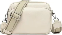 CedarEight(シダーエイト) コンパクト ショルダーバッグ おしゃれ 可愛い かっこいい スマホショルダー 軽量 旅行 多機能 シンプル 無地 肩掛け 斜めがけ( ベージュ)