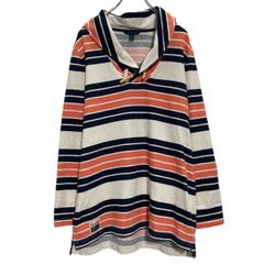 TOMMY HILFIGER ロゴ スウェット トミーフィルフィガー L ボーダー 古着卸 アメリカ仕入 a609-6889