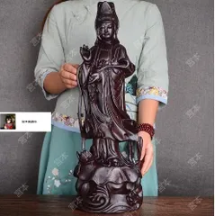 木製仏像彫刻 牧田善春題名「秋桜」木彫り東洋美術仏教仏様観音