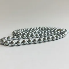 貝磨きパールオールノットロングネックレス/7mm約90cm/磨きグレー/made in japan