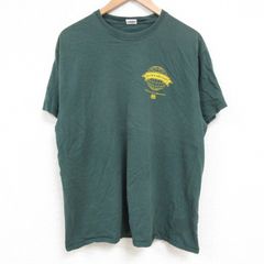 L/古着 半袖 Tシャツ メンズ コットン クルーネック 緑 グリーン 25jun06 中古