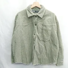 ◇ ⊇ ZARA ザラ コーデュロイ 長袖 ジャケット サイズM グリーン系 レディース E  【1412260005746】