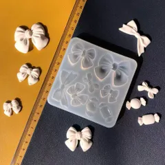 シリコンモールド　いろんなリボン　パーツ　レジンモールド　UVレジン　リボン