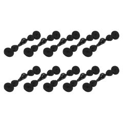 uxcell 中国結びフロッグボタンクロージャー縫製ファスナー、10ペアの模造パール中国クロージャーボタン、DIYチャイナドレス唐装ケープコートブ ライダル衣装（黒）
