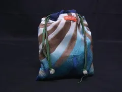 ■美品■ CHAN LUU チャンルー 巾着袋 ポーチ 小物入れ マルチケース ミニバッグ レディース ブルー系 DJ1741