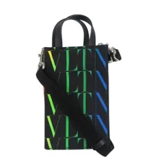 未使用 ヴァレンティノガラヴァーニ キャンバス シルバー金具 ブラック マルチカラー 2WAY ショルダーバッグ 0376 VALENTINO GARAVANI