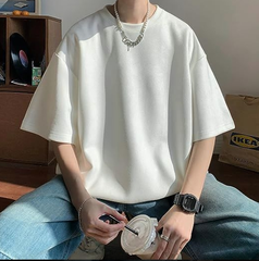 夏服 メンズ スエード tシャツ 無地 服 半袖 てぃーしゃつ 大人 上品 ロンt シンプル トップス ごぶそで ティーシャツ 人気 ストリート系 ろんてぃー かっこいい カジュアル 春 夏