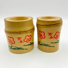 竹蓋置 一双 松竹梅　紙箱入　茶道具　茶器　竹工芸　伝統工芸品