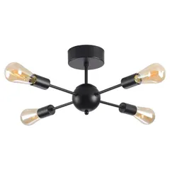 【数量限定】リビング 照明器具 吊り下げ電球 ダイニング 天井照明 レトロ シーリングライト led E26口金 4灯 引掛け式 北欧 ペンダントライト 工事不要（電球別売り） LVWIT