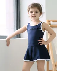 スクール水着 キッズ 水着 女の子 ワンピース 一体型 スイムウェア チュニック 紫外線カット率99.9%以上 速乾 ジュニア UPF50+ 110-170cm