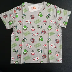 綿100％　スーパーマリオ 　半袖Tシャツ　　SR8825・SR8828　グレー　120cm/130cm/140cm