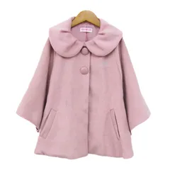 メゾピアノ ビッグカラーコート アウター キッズ 女の子用 130サイズ ピンク Mezzo Piano 【中古】