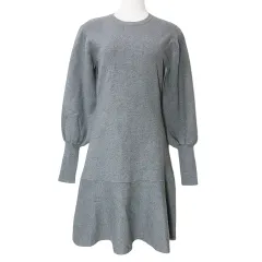 スピック&スパン Spick&Span ×Cozue Anzai 美品 21AW リブニットワンピース ミニ 長袖 マーメイドシルエット 21-040-200-6030-4-0 グレー ■GY31 X